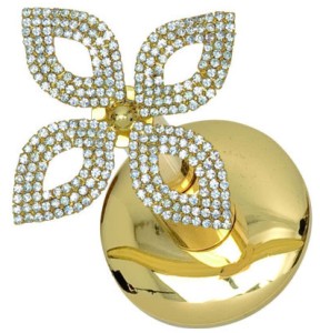 Reggiembrasse ottone con calamite Swarovski